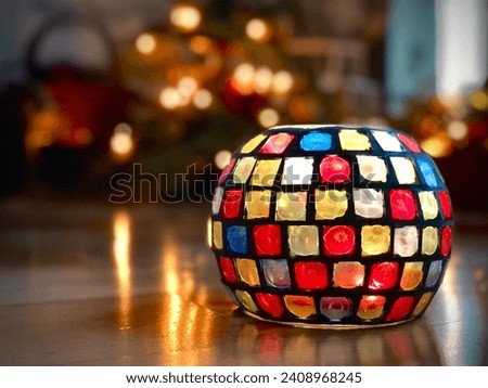 Christmas ball on abstract with light background. 
