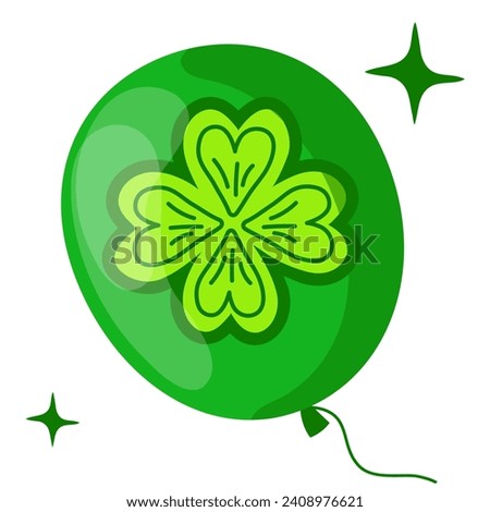 a balloon with clover leaf is a symbol of luck St.Patrick's Day vector illustration