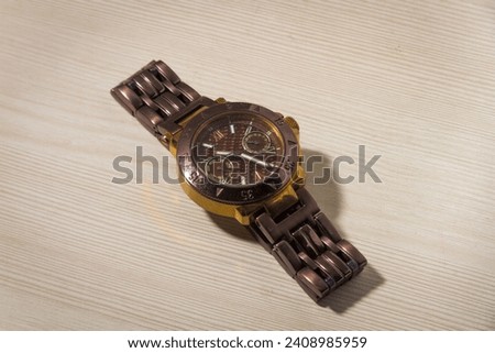 luxury old fashion chrome stainless steel watch with geometric dial. Luxury watch
