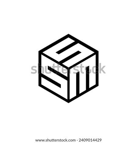 SMS letter logo design with white background in illustrator, vector logo modern alphabet font overlap style. calligraphy designs for logo, Poster, Invitation, etc.
