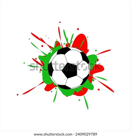 red and green football splash coloured background clip art