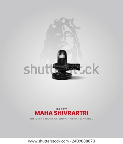 Happy Maha Shivaratri. happy mahashivratri creative ads. 3D Illustration. Royalty-Free Stock Photo #2409038073