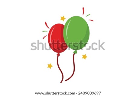 Balloon New Year Sticker Design