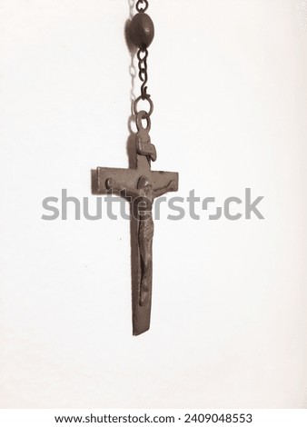 Rosary on a white background