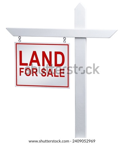 Isolated sign on white background LAND FOR SALE.