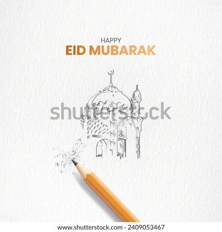 Eid Mubarak islamic design. Eid ul fitr creative ads. Royalty-Free Stock Photo #2409053467