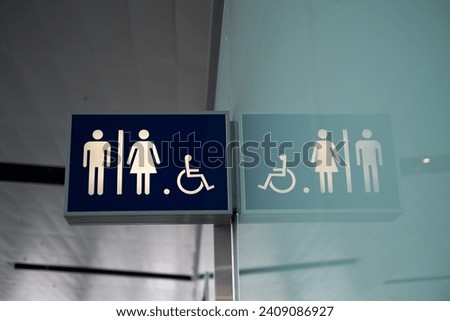 Public Toilet or Restroom Sign
