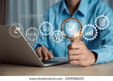 Service Quality assurance, Guarantee, Standards, ISO , Standards quality assurance control standardisation and certification concept. Royalty-Free Stock Photo #2409088205