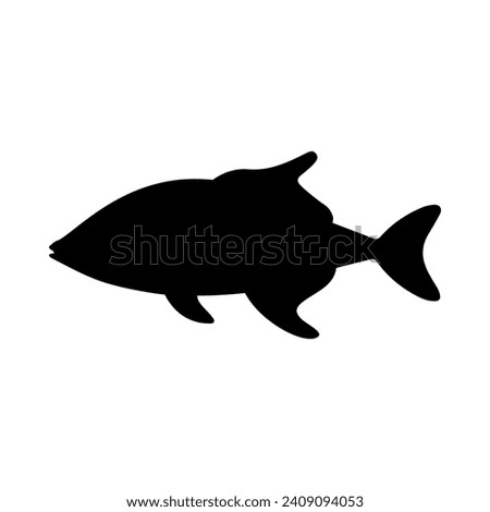 Tropical Fish Silhouette Illustration On Isolated Background