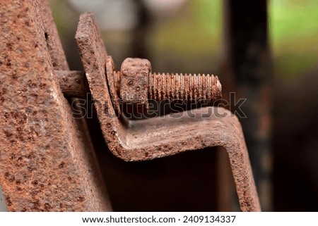 Abstract photograph of a fully corroded Metal part.Brown rusts.Iron surface exposed to Oxygen.