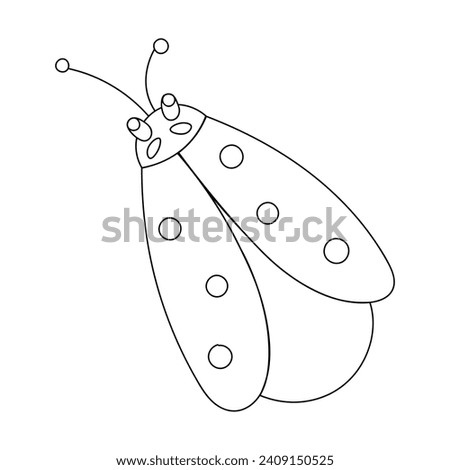Ladybug or ladybird simple flat design red and black. Vector illustration isolated on white background