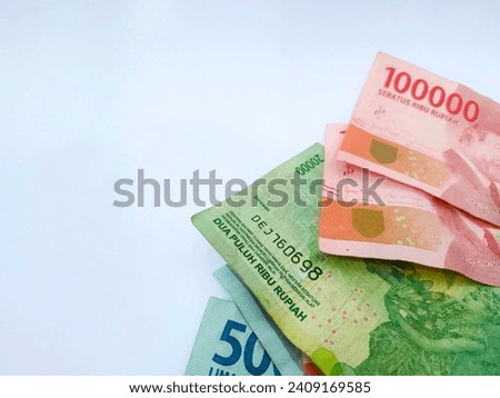 Close Up Of Paper Currency Against White Background. Isolated On White 