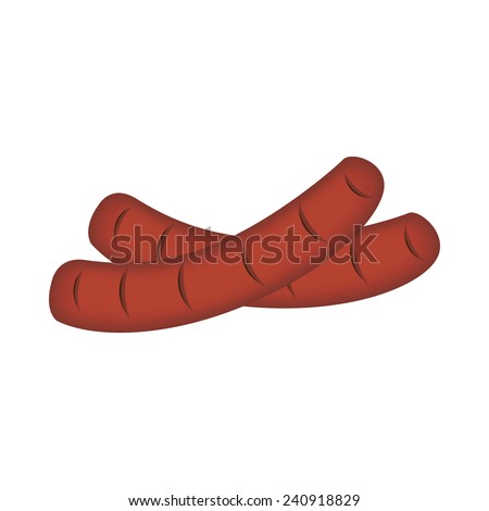 abstract delicious sausage on a white background