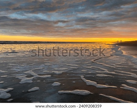Sunset over the sea on the Argentine Atlantic Coast