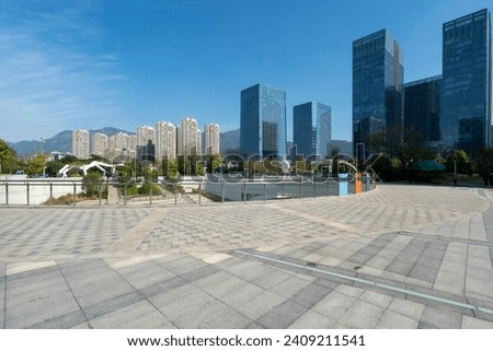 Financial Center Plaza and Office Building Royalty-Free Stock Photo #2409211541