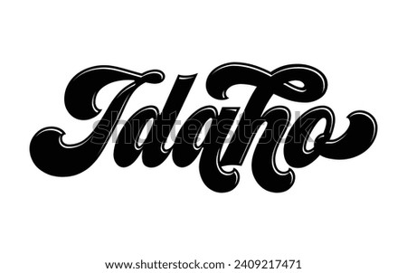 Idaho hand lettering design calligraphy vector, Idaho text vector trendy typography design