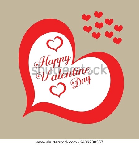 Happy Valentine's Day voucher template with hearts.