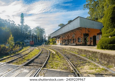 Ohiya Railway Station is situated between Pattipola Railway Station and Idalgashinna Railway Station on the Main railway line. Royalty-Free Stock Photo #2409239967