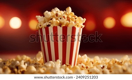 Snacks for watching a movie. Food at the cinema. Popcorn. Royalty-Free Stock Photo #2409251203