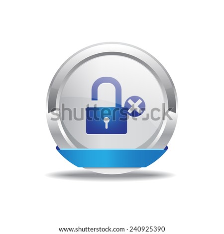 Unlock Blue Vector Icon Button