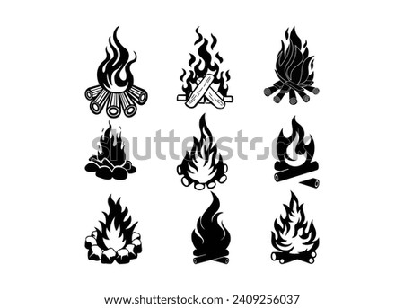 Campfire vector for print, Campfire clipart, Campfire vector illustration Royalty-Free Stock Photo #2409256037