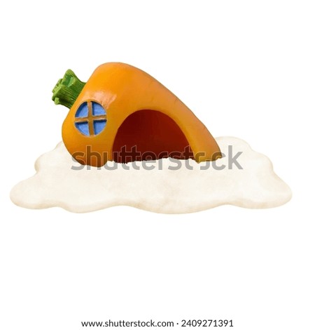 Bunny carrot house in the snow