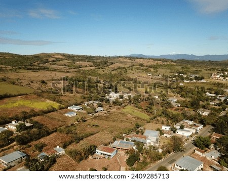 Panoramic drone view of the east of a Latin American country, beautiful panoramic landscape of Latin American countries on a beautiful blue sky day, prodigious drone shot to appreciate the countryside