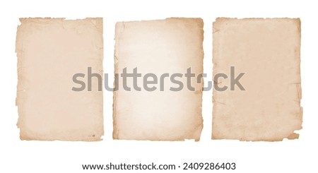 Vintage antique old paper sheets with ripped edges. The texture of vintage paper or parchment Royalty-Free Stock Photo #2409286403