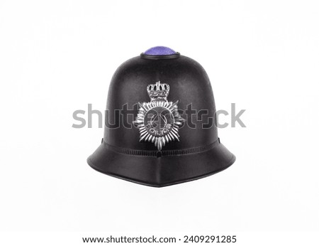 British police helmet isolated on white background