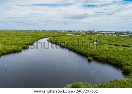 aerial of inlet in Florida