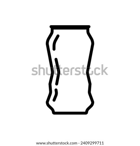 Soda, beer can crushed icon vector template