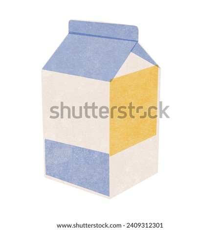 A carton of milk. Old risograph print effect. Illustration, graphic design element for menu, cafe, restaurant, wrapping paper, poster