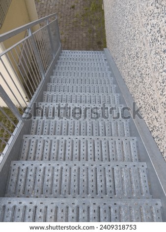 external steel fire safety staircase