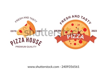 Pizza logo, icons and design elements for pizzeria