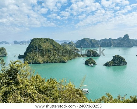 The view from the top of Ti Top Island in HaLong Bay Royalty-Free Stock Photo #2409360255