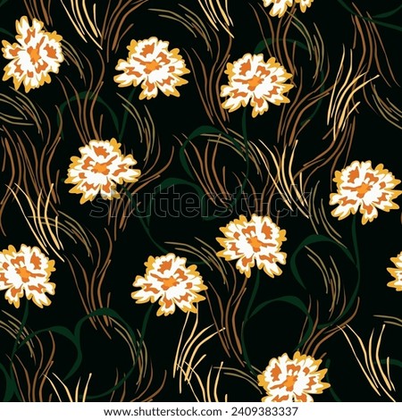 Pattern flower abstract background, seamless pattern