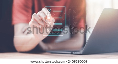 Accountant showing office document auditing concept ,plan review process and assess correctness ,Management of important document storage of organization ,document system ,accountant Audit documents