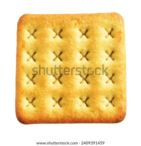 Square crackers isolated or biscuits, butter cookies with clipping path, no shadow in white background