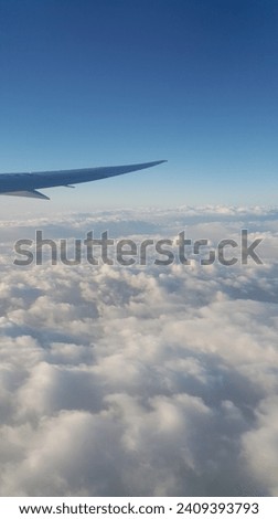A picture of the sky in an airplane