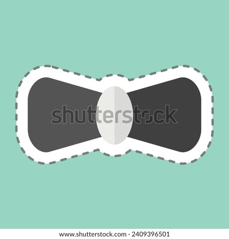 Sticker line cut Bow Tie. related to Ireland symbol. simple design editable. simple illustration