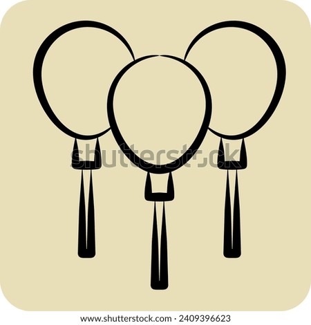 Icon Balloons. related to Ireland symbol. hand drawn style. simple design editable. simple illustration