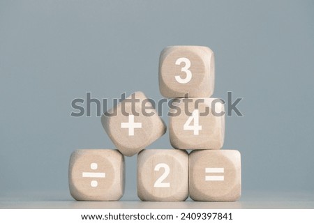 wood cube block with number