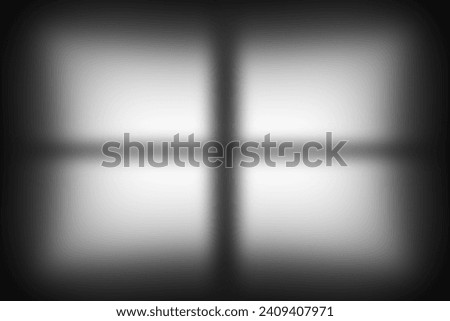 Brightly lighting and blurry image from sliding window frame. Empty white background for presentation or template concept.