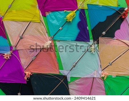 Colourful Makar Sankranti kites set on isolated background. high resolution