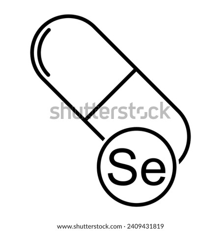 Mineral Se icon, healthy medicine pill supplement symbol, complex vitamin vector illustration . Royalty-Free Stock Photo #2409431819