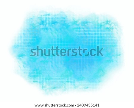Abstract light blue colorful brush stroke with decorative grid line pattern background illustration isolated on white horizontal ratio wallapper ratio template.