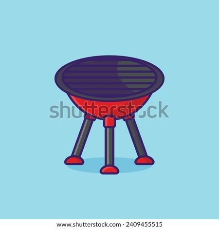 BBQ grill simple cartoon vector illustration new year stuff concept icon isolated