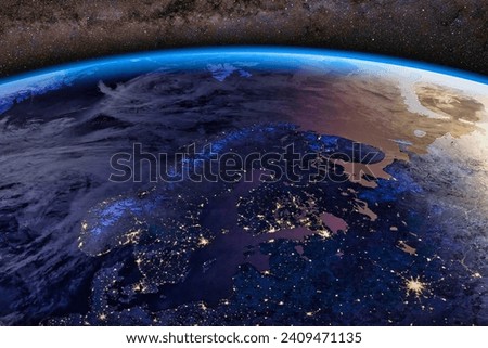 Seeing Suomi. Reindeer, indigenous people, and modern meteorology converge in a winter scene from Nordic Europe. Elements of this image furnished by NASA. Royalty-Free Stock Photo #2409471135