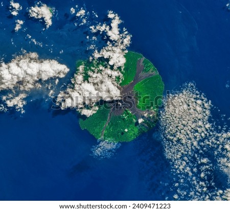 Manam Volcano, Papua New Guinea. The collision of the Australian and Pacific plates produces complex tectonics, and many active volcanoes. Elements of this image furnished by NASA.