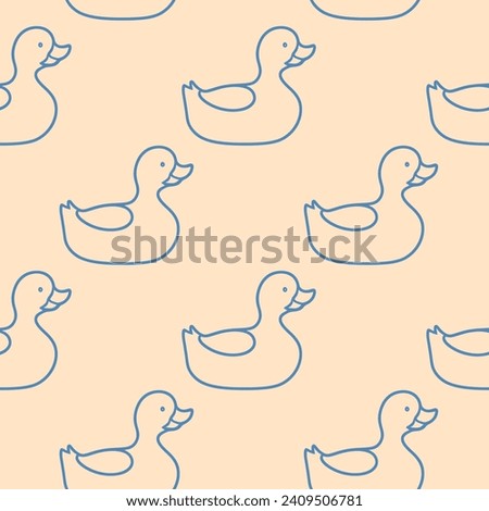 Cartoon little Duck Seamless Pattern. Flat style.